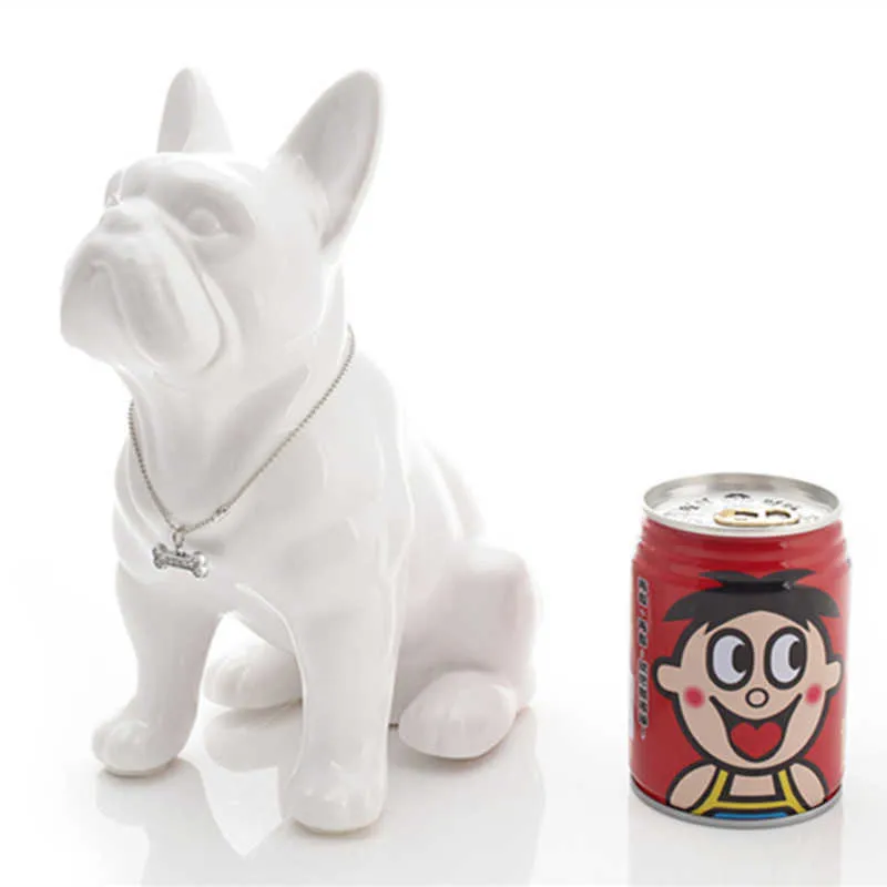 Céramique bouledogue français chien Statue décoration de la maison accessoires artisanat objets ornement porcelaine Animal Figurine salon R4197