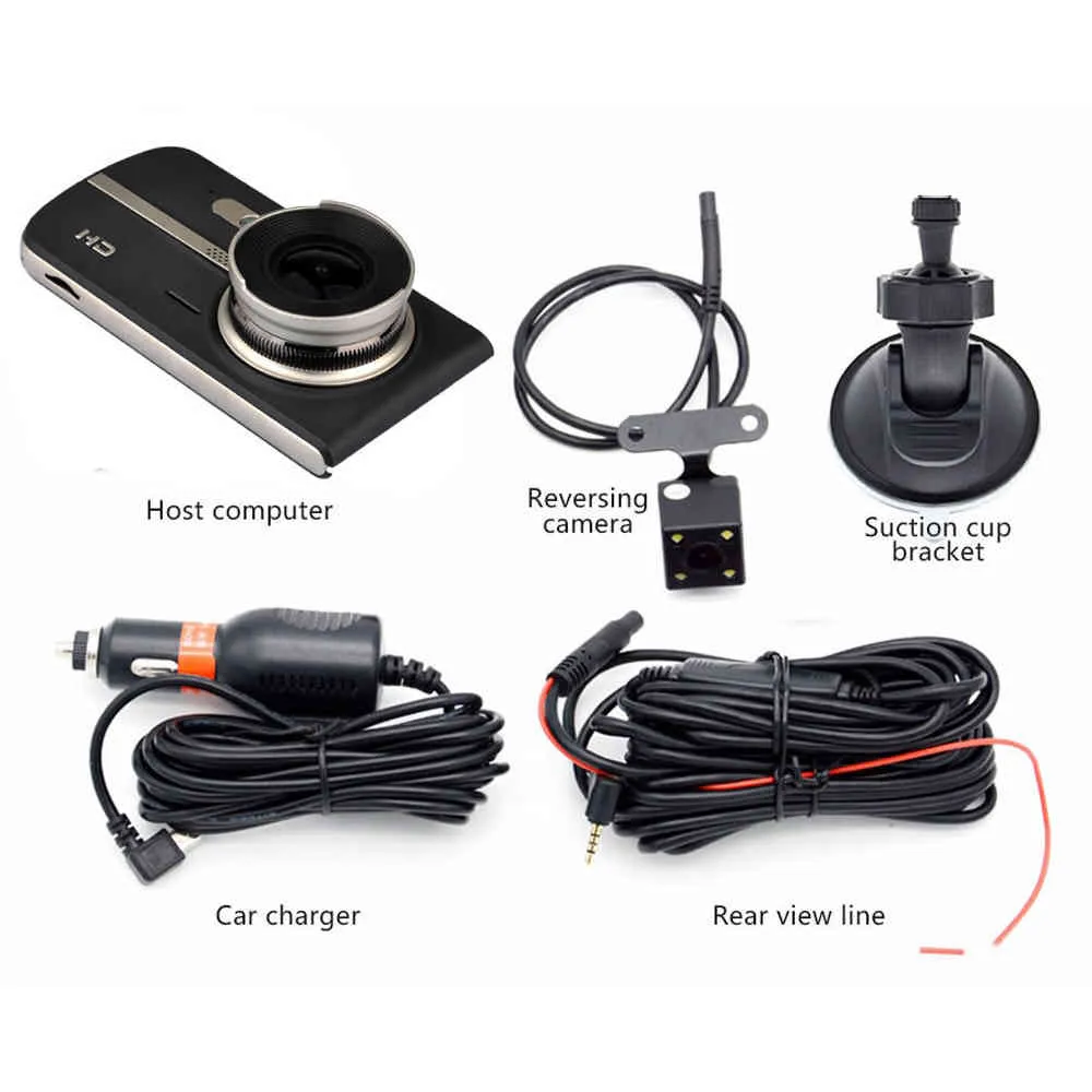 car camera Dash Cam Car DVR Camera Full HD 1080P Drive Video Recorder Registrator Auto Dashboard Dual Dashcam Black DVRs Box