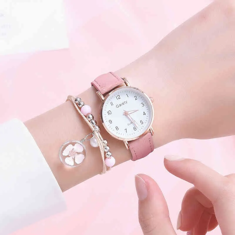 Kvinnor Quartz Watch Armband Set Girls Present Mode Student Trendig med