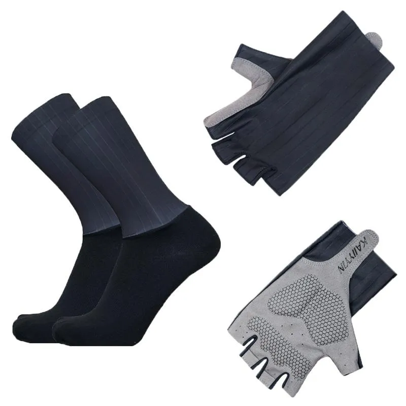 Велосипедные перчатки и носки Aero Bike Team комбинированные для мужчин и женщин, нескользящие Calcetines Ciclismo Guantes2338