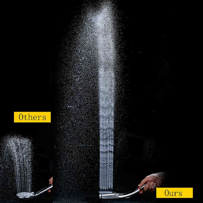 Alta pressão chuveiro cabeça água economia de 300 furos chuveiro chuveiro de banho clássico cor de prata spray bico H1209