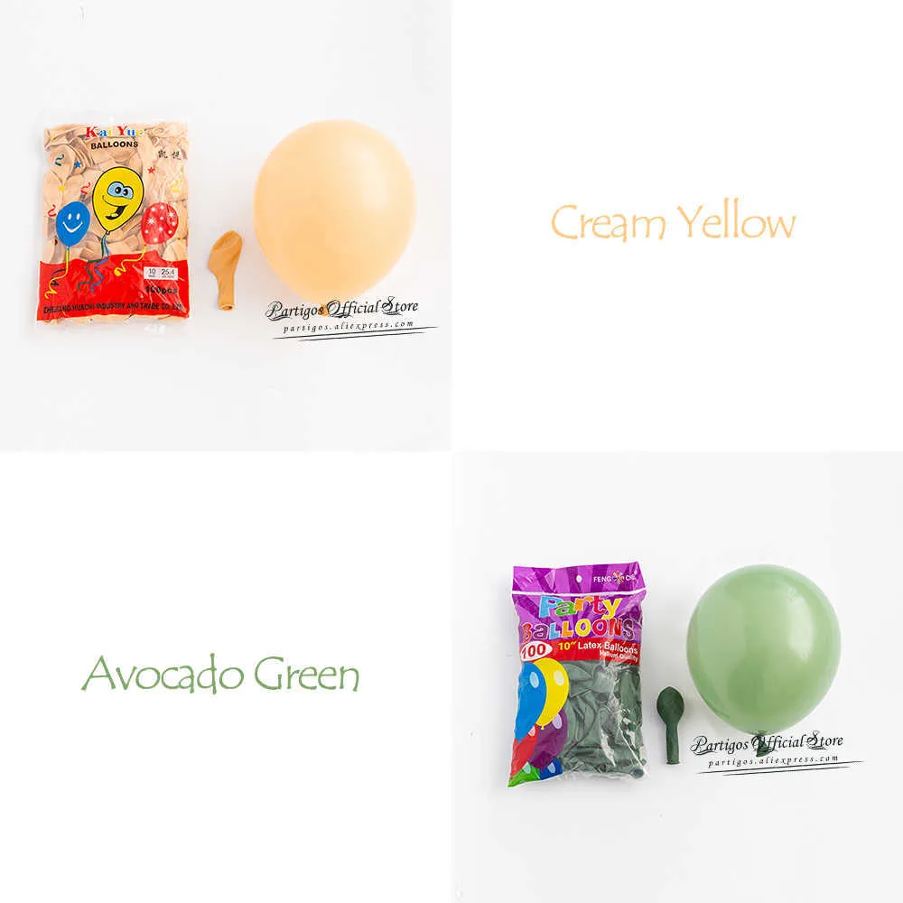 Macaron Color Awokado zielone lateksowe balony girland łańcuch Birthday Day Walentynki Dekoracje przyjęcia Globos 21061261V