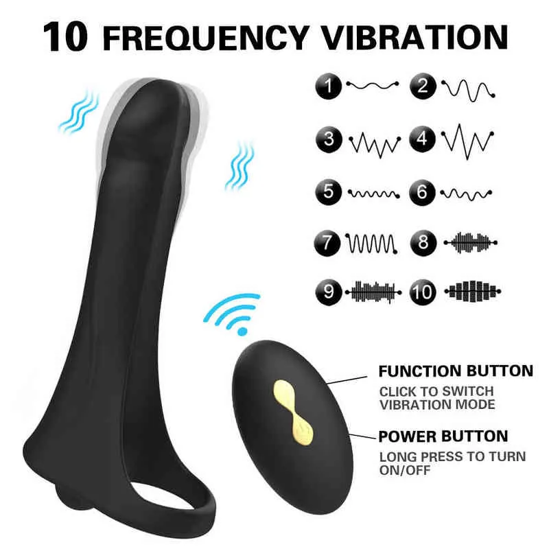 NXY-vibratorer Fjärrkontroll Vibrator för män Anal Plug Butt Plug Penetration Strap på Penis Vibrerande Vagina Plug Vuxen Sexleksaker för par 0105