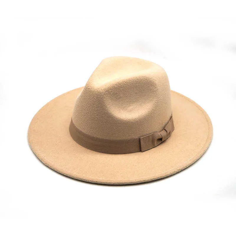 Brand New Wide Brim Felt Cap Ladies Hat Men Jazz Church Godfather Sombrero Retro Justerbara Hip Hop Hats