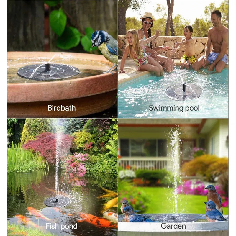 Mini pompe à eau solaire décorations de jardin Kit de panneau électrique fontaine piscine étang cascade 14W extérieur flottant décor à la maison 9019779