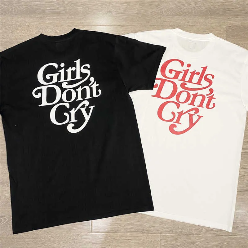 Les filles ne pleurent pas humain fait T-shirt hommes femmes 1:1 meilleure qualité noir blanc lettre imprimé décontracté t-shirts hauts T-shirt