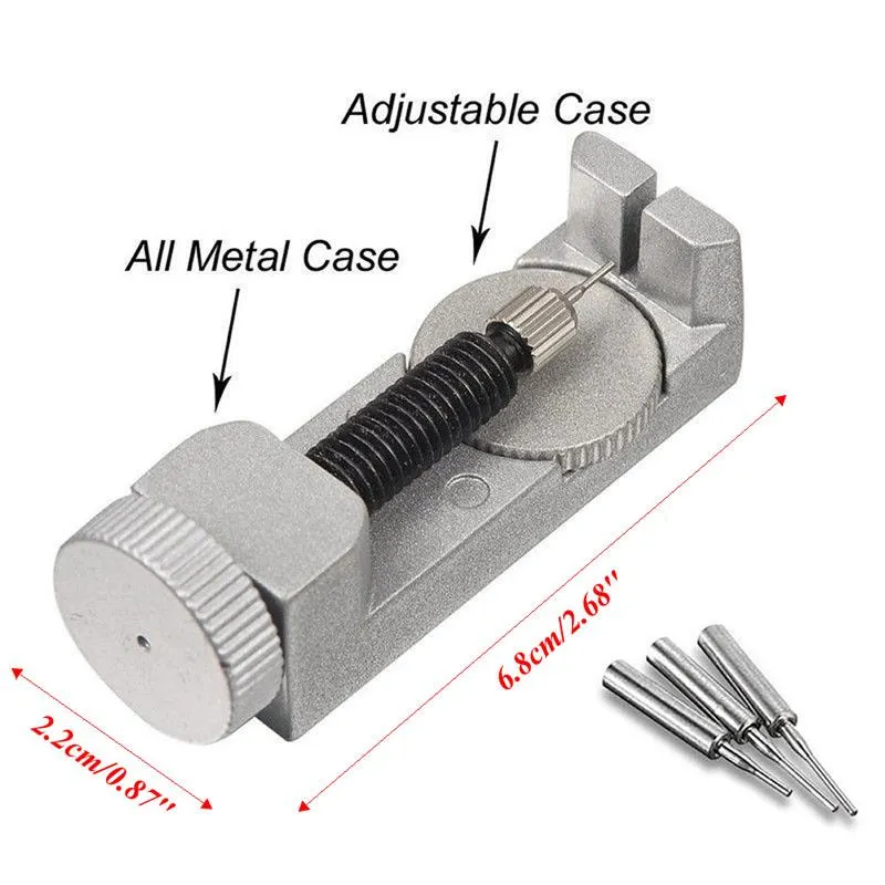 Kit di strumenti di riparazione Kit di strumenti la rimozione dei perni di collegamento del cinturino dell'orologio regolabile interamente in metallo329c