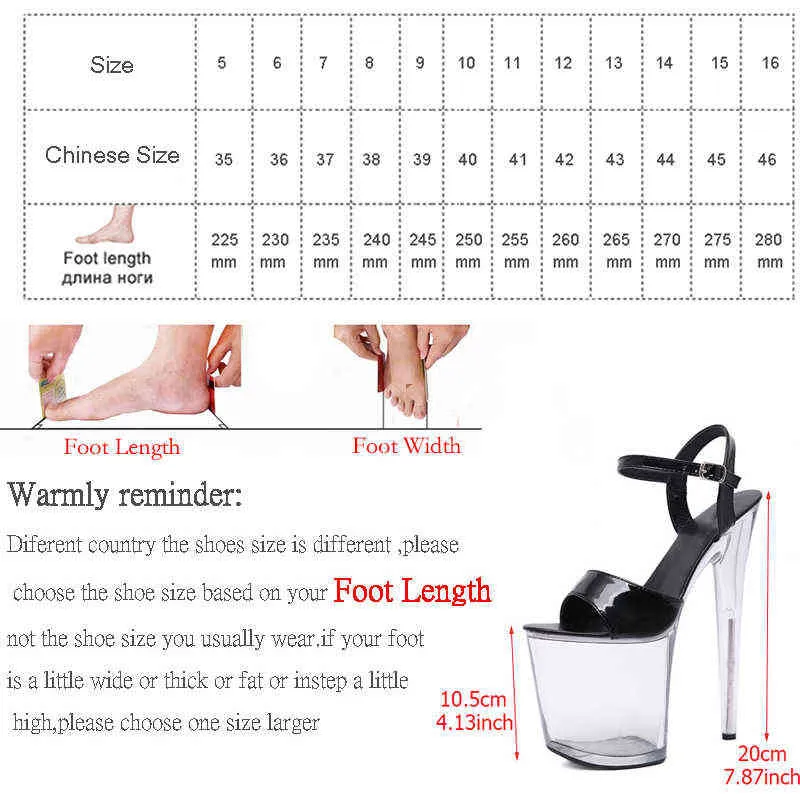 Big Size Sandals Women Platform Model T Stage Shows Sexy High-heeled Shoes Transparent Waterproof 220309