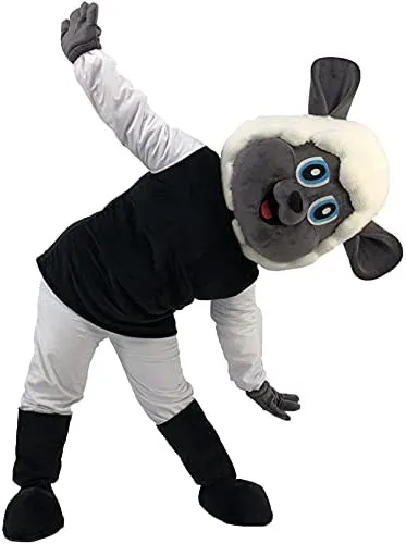 Costumes de mascotte Costume de mascotte de mouton noir en peluche Costume d'animal unisexe mignon Costume de personnage de dessin animé fête adulte Halloween