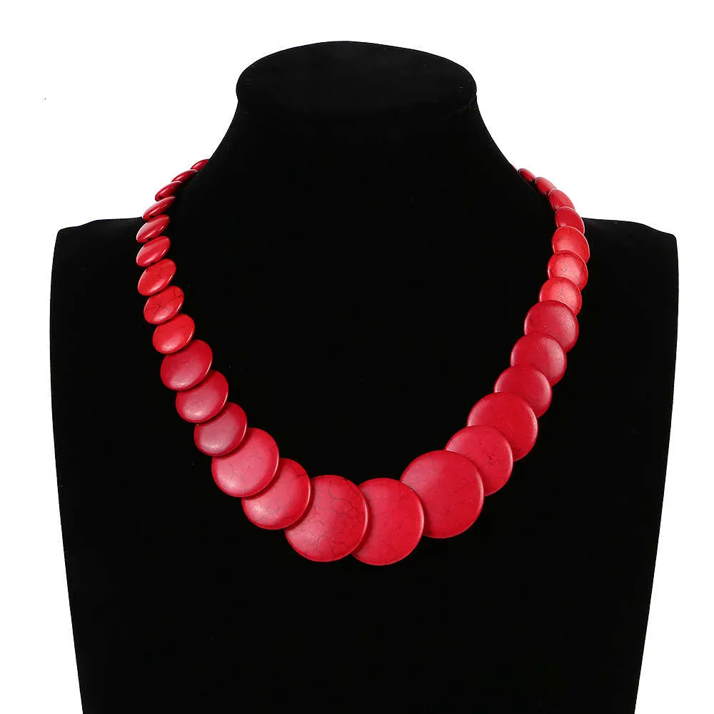 Jiasha women039s jewelry national style Turquoise short Beaded Necklace3774159