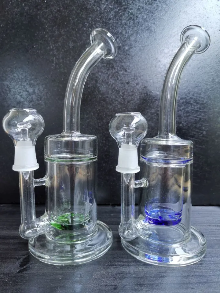 Bicchiere di vetro spesso Bong Tubi di vetro da fumo 8,5 pollici di altezza Recycler Dab Rigs Bong d'acqua 14,4 mm giunto zeusart negozio di vendita