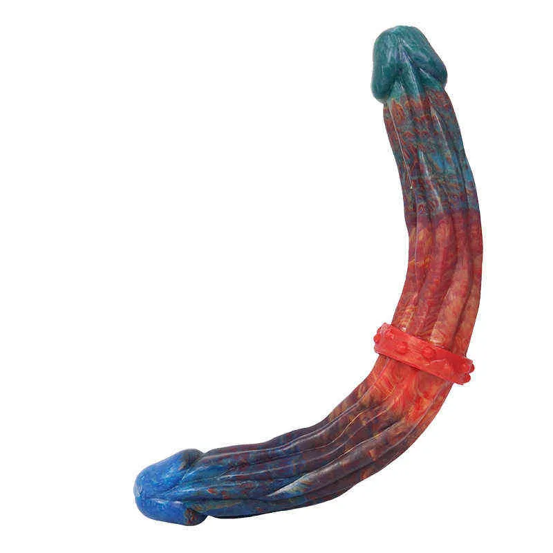 NXY Dildos Anal Spielzeug L7020 Farbe Silikon 34 cm lang 4 cm dicke doppelköpfige gefälschte penis weibliche multi kopf masturbation stecker spaß produkte 0225