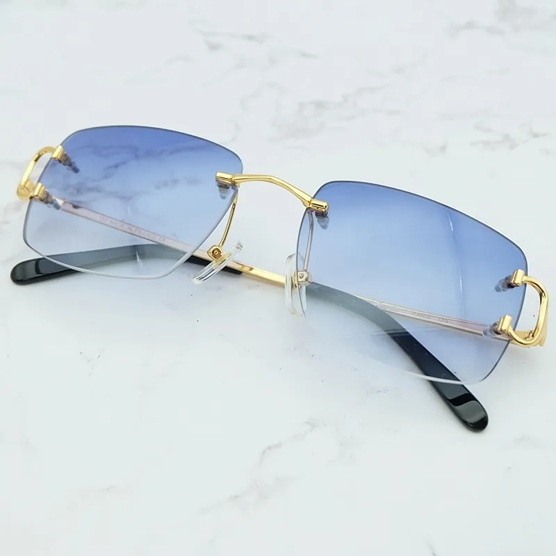 70% Off Online Store Oversized Rimless Sunglasses Vintage Sun Glass Men Designer Brand Luxury Women Sunglass Big Square Carter Sha239d