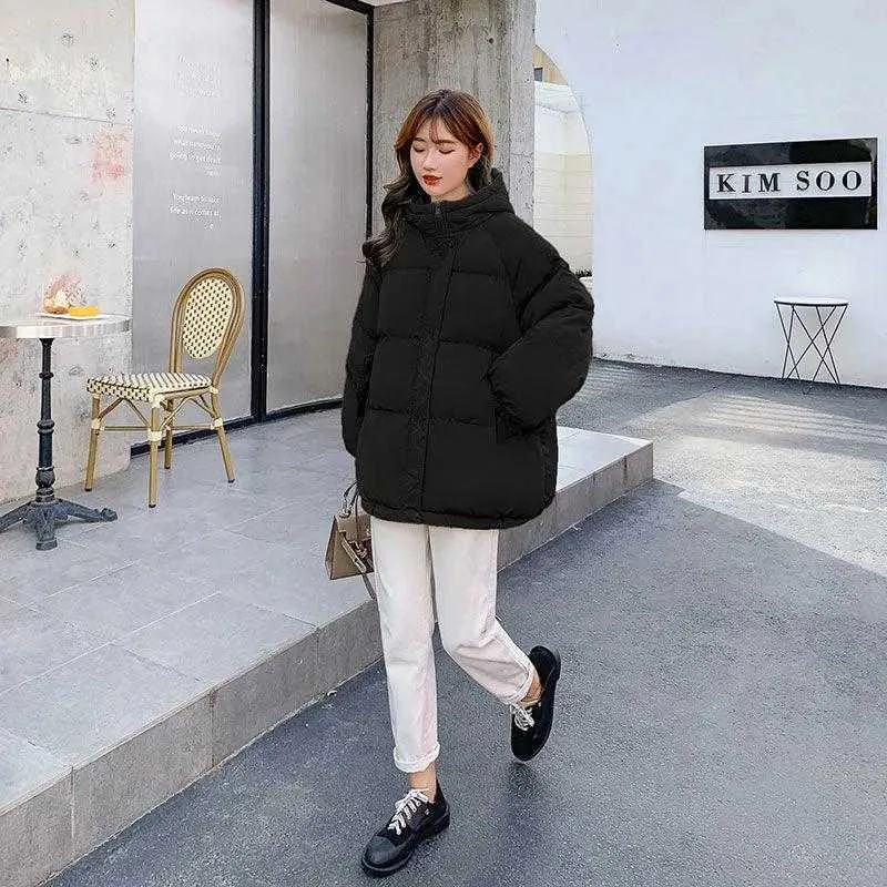 オフシーズンクリアランス女性の冬の綿パッドド衣服ダウンジャケット短い韓国語バージョンルーズ211013
