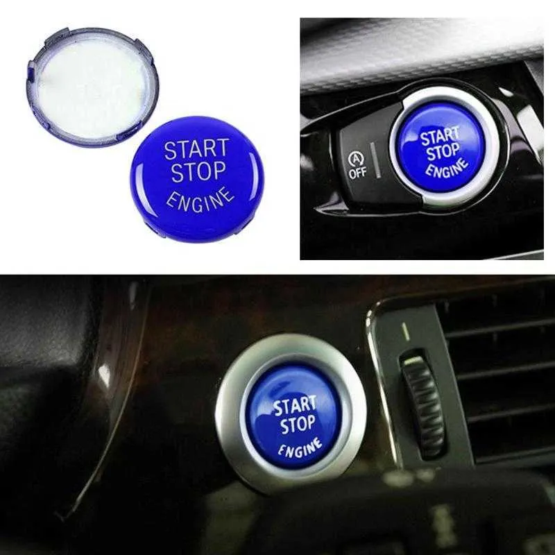 Nouveau bouton de démarrage du moteur de voiture remplacer le couvercle interrupteur d'arrêt accessoire clé décor pour BMW X1 X5 E70 X6 E71 Z4 E89 35 série E90 E91 E604337595
