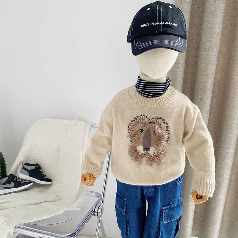 Children Sweater  Boys Sweaters Autumn Teenager Cardigan For Boys Clothes Cotton Toddler Baby Sweater Pullover Knitwear 210902