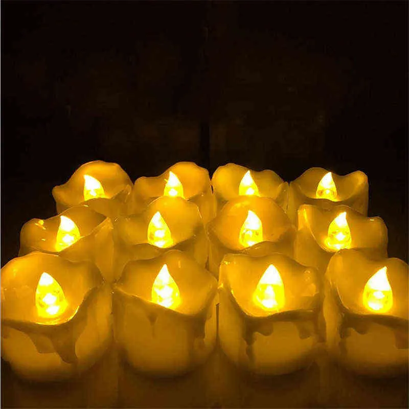 Bougies votives à batterie vacillante, 6 ou 12 pièces, kerzen led blanc chaud, petite bougie led flamme vacillante, bougies romantiques