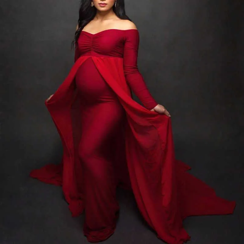 Baby-Shower-Jersey-Dresses-Maternity-Photography-Long-Dress-with-Cloak-Fitted-Pregnancy-Dresses-Chiffon-Cloak-Maternity.jpg_640x640