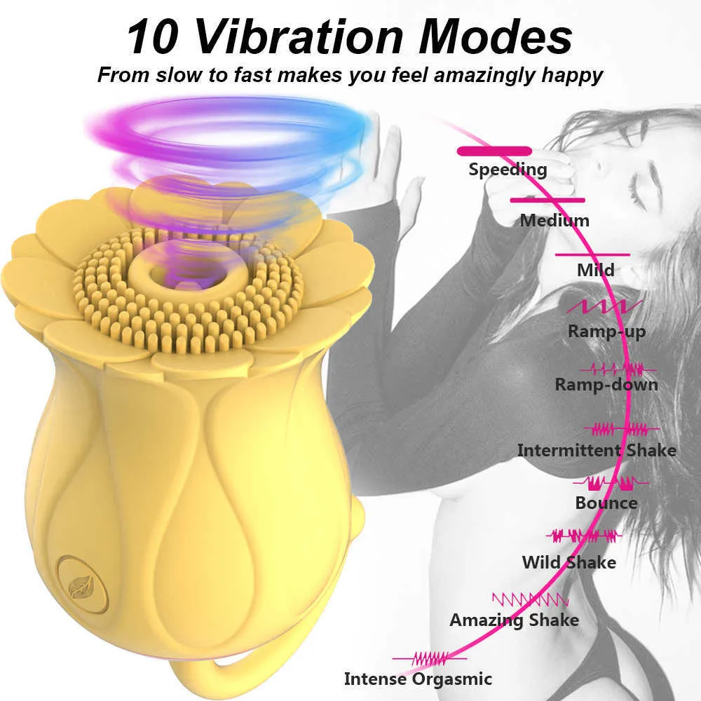 Vagin sucer vibrateur Rose vibrateur intime bon mamelon ventouse léchage oral stimulation du clitoris puissants jouets sexuels pour femmes P0818 P0818