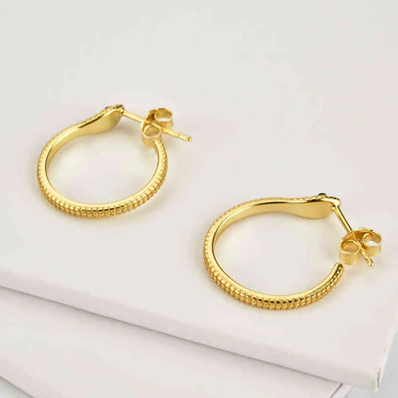 Andywen 925 Sterling Silver Gold Animal Circle Hoop 17mm Big Loops Hies Piercing Ohrringe Jewelry 2201054951493