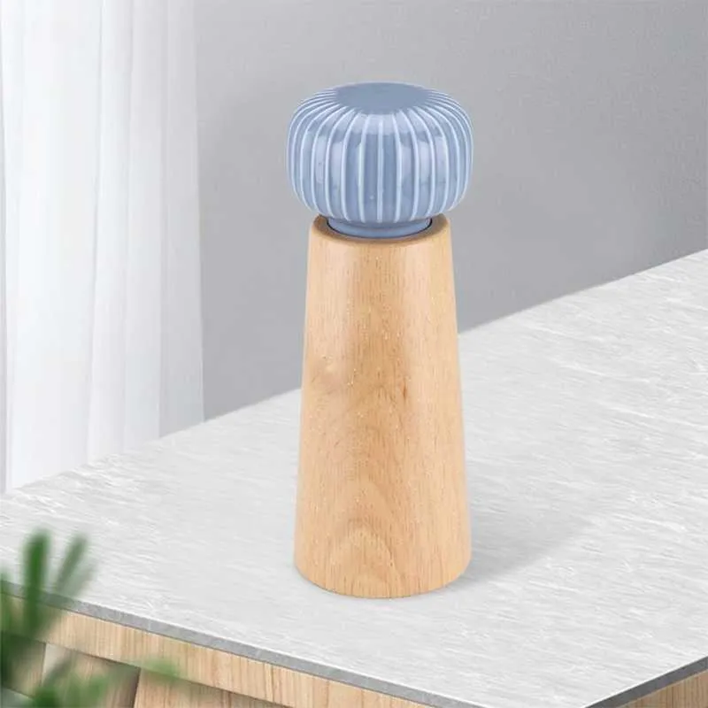 Salt and Pepper Mill, Wood Shakers with Strong Adjustable Ceramic Grinder Rotor 210713