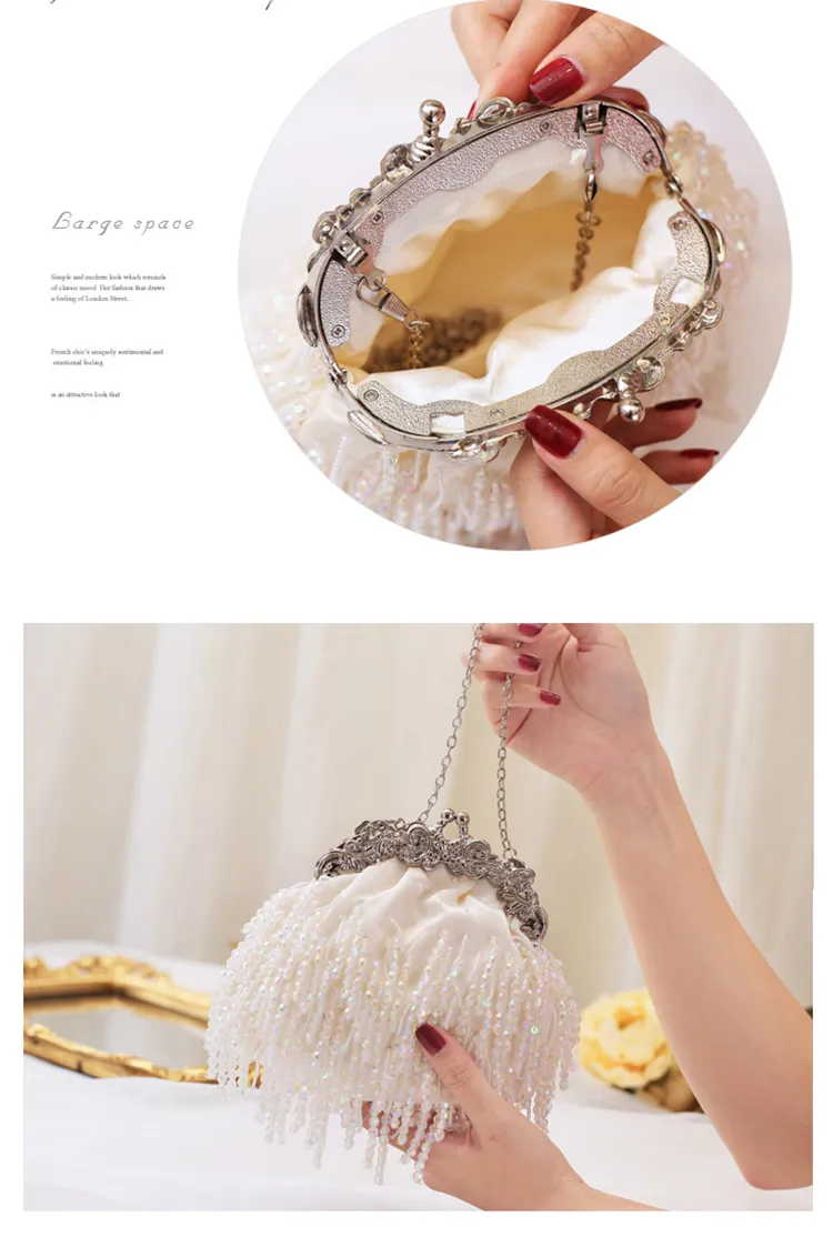 Luxy Moon Pochette da matrimonio da donna Borsa da sera con nappa squisita Borsa dal design di lusso feste