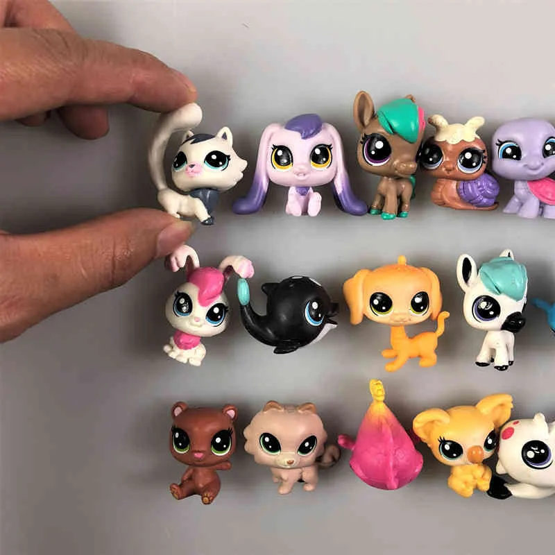 Genuíno pequeno pet shop Q LPS Littlest Mini Boneca enfeites feitos à mão325B