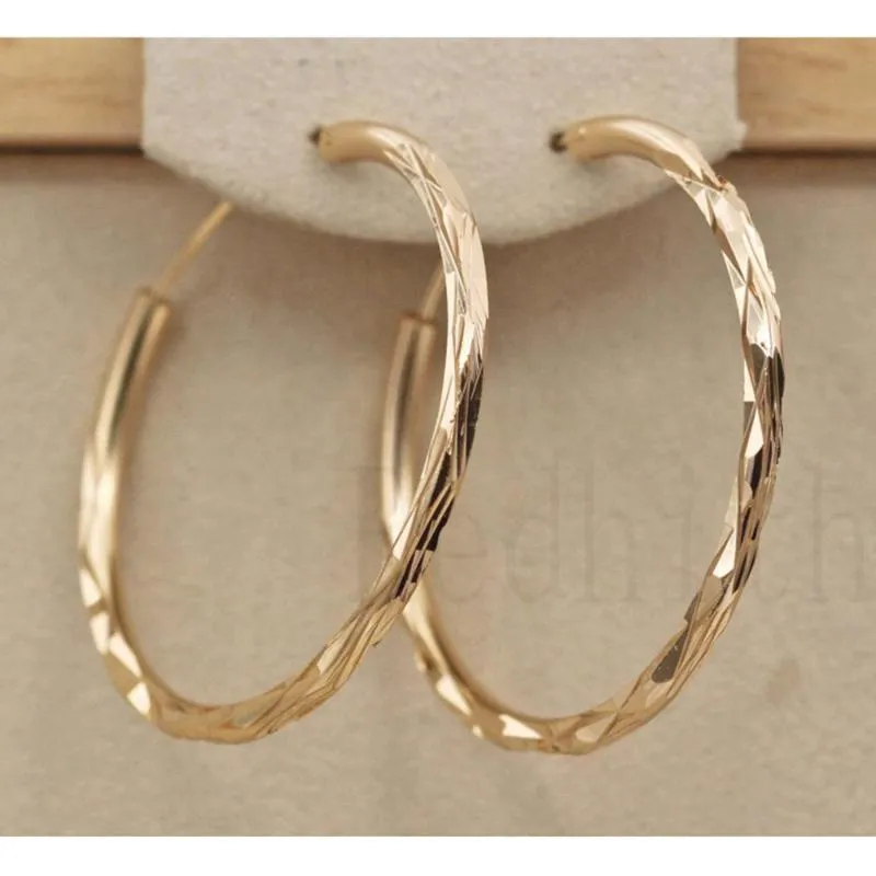 Hoop & Huggie Trendy Large Earrings For Women Gold Filled Geometry Concave And Convex Pageant Fashion Jewelry287K