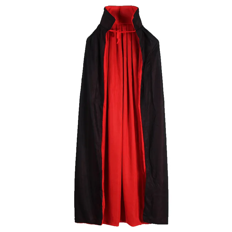 Halloween Cosplay Avec Chapeau Cape Vampire Sorcier Costume Rouge Noir Double Couche Capes Hallowmas Costumes Vêtements De Fête BH4898 TYJ