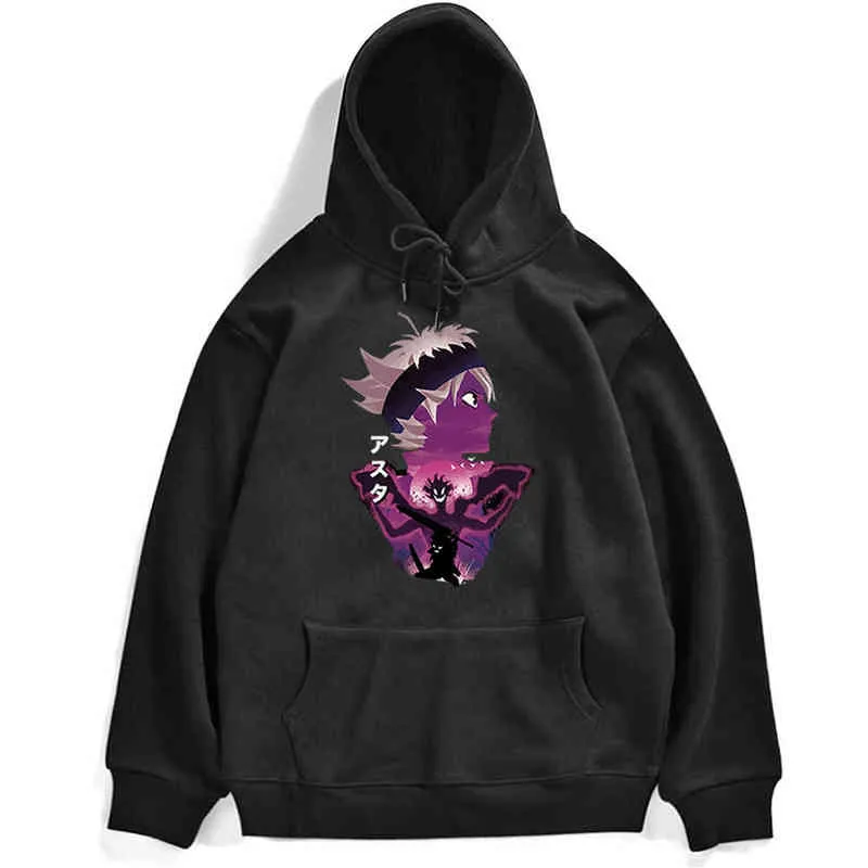 Hoodie Black Clover мультфильм печати Япония аниме мужские толстовки улицы известные бренд мужские толстовки флис моды пуловер для мужчин H1218