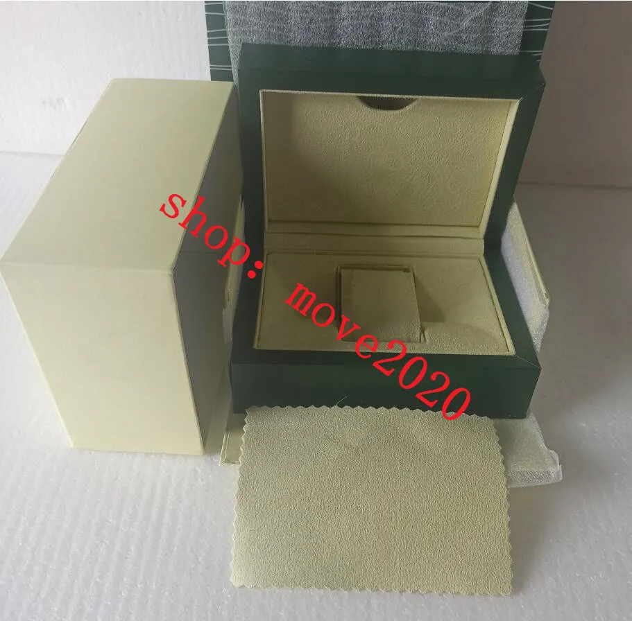 Move2020 Top Lux ury Relógios Caixas Verdes Papéis Bolsa de couro para presente Cartão 0 8KG para caixa de relógio 009283O