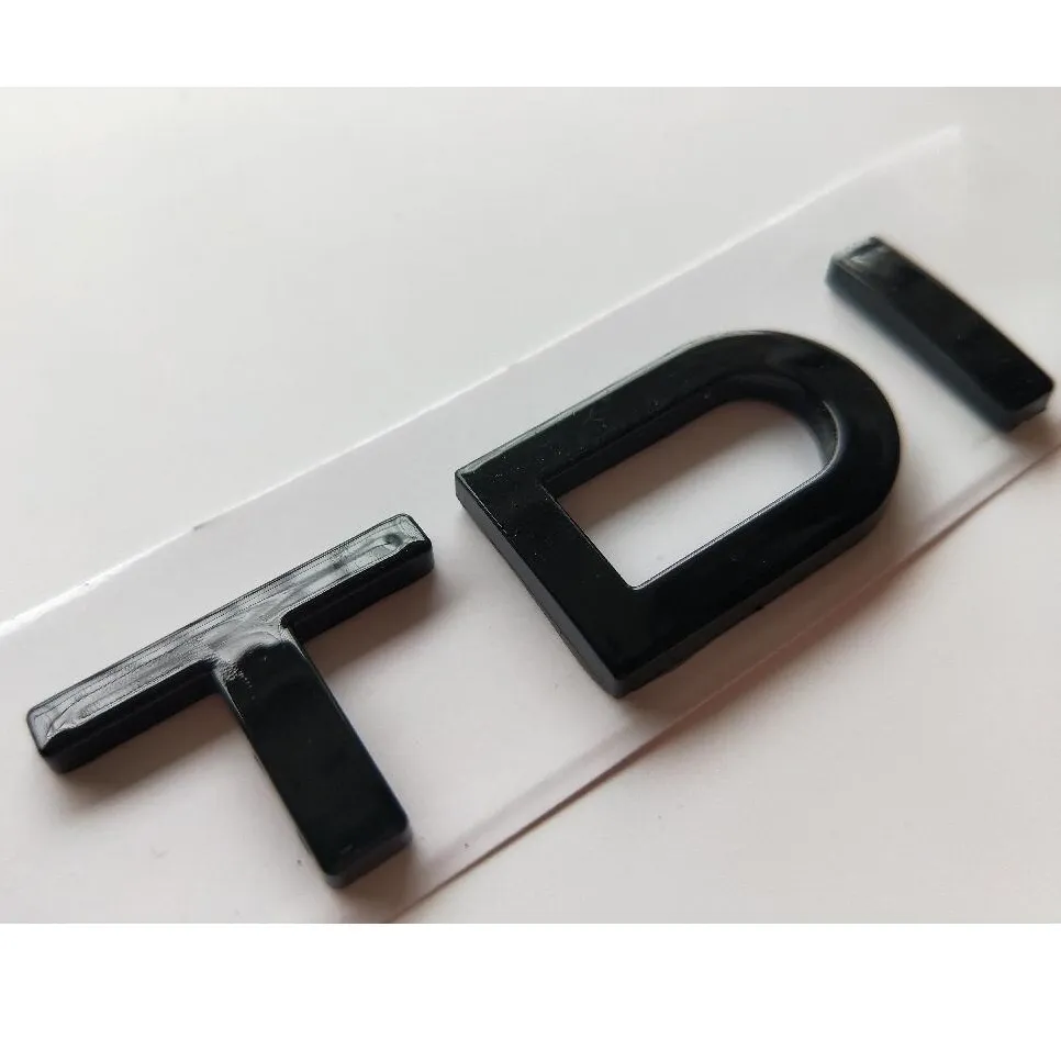 Crome Black Letters TDI TOD LIMPELA BLACHES DE FENDERS emblema emblema emblema para Audi A3 A4 A5 A6 A7 A8 S3 S4 R8 RSQ5 Q5 SQ5 Q3 Q7 Q8287U