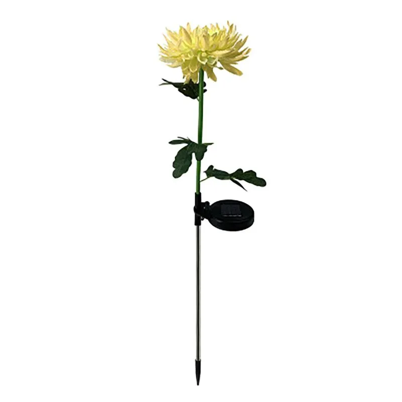 Lampe solaire Led avec fleurs de chrysanthème, Simulation de jardin extérieur, pelouse, lampes de paysage enfichables, 244D