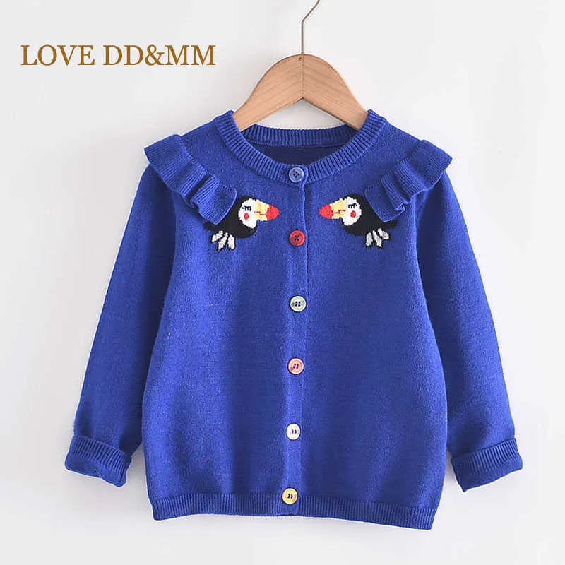 LOVE DDMM filles manteaux automne enfants vêtements filles hauts dessin animé étoile simple boutonnage à manches longues doux tricot Cardigan pull 210715