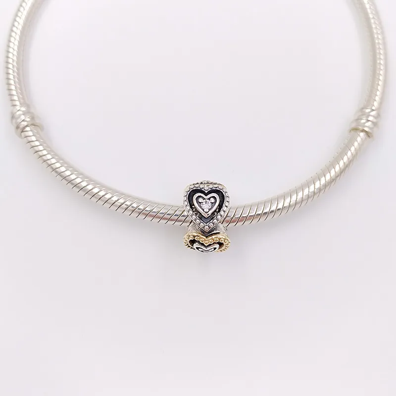 Silver14k Gold Celebration of Love Spacer S925 Argent Pandora Charms pour Bracelets DIY Jewlery Faire des perles en vrac Bijoux en argent en gros 791975CZ