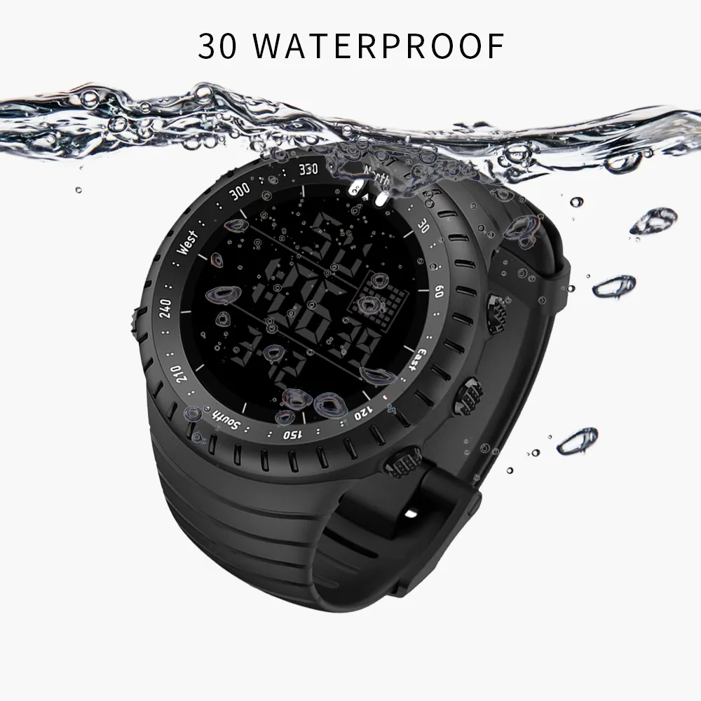 メンズウォッチ防水屋外スポーツ時計ファッションLEDデジタル電子腕時計316J