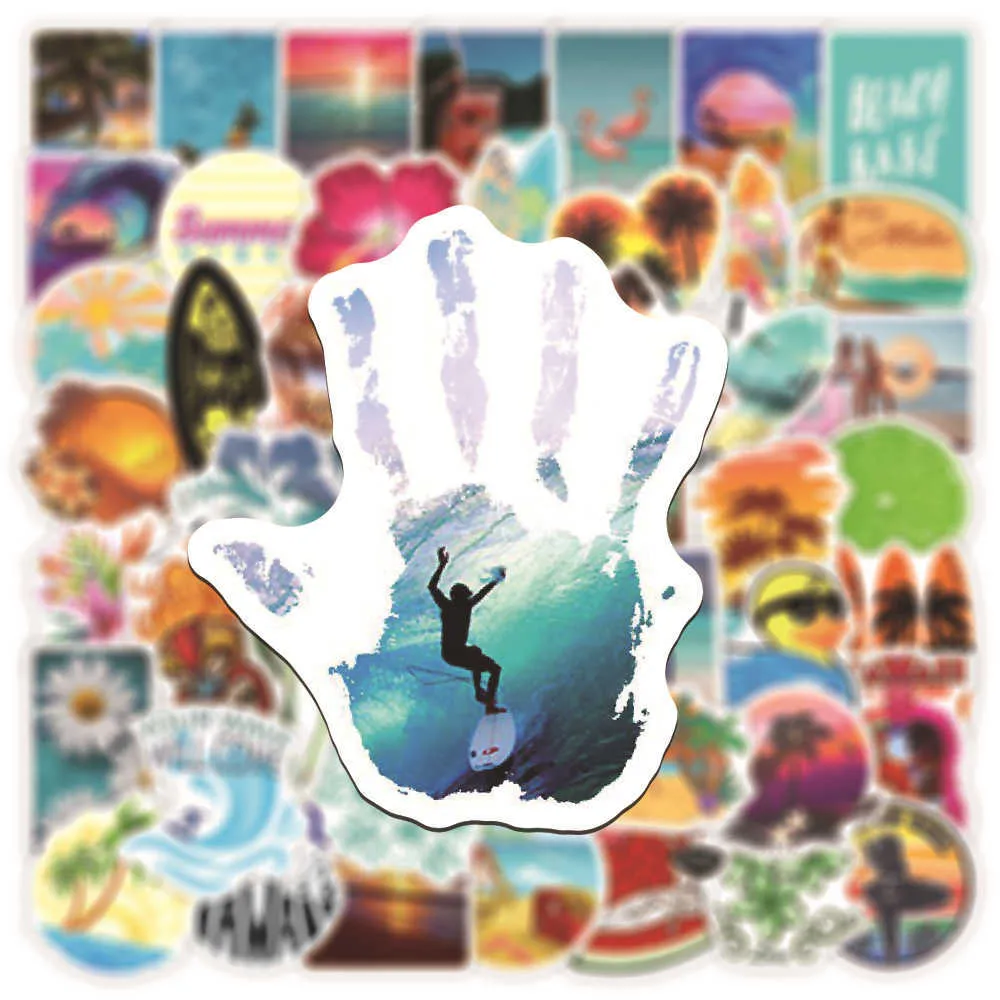 10 Outdoor Hawaii Surf Adesivi Estate Spiaggia Tropicale Surf Impermeabile FAI DA TE Tavola Da Surf Auto Skateboard Decal Sticker Car2604