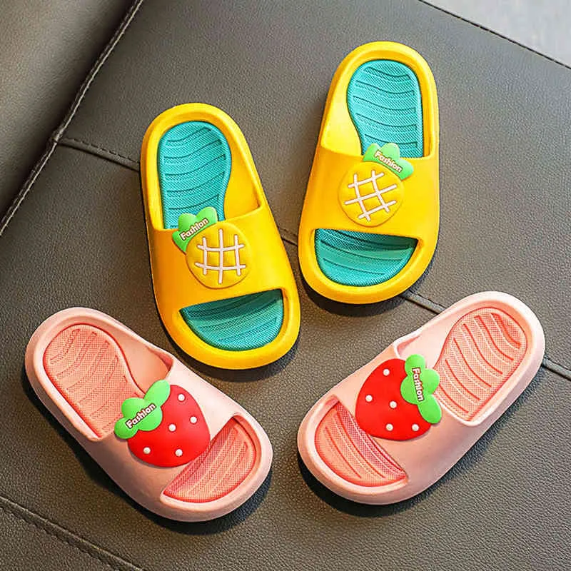 Teutlers Little Boys Girls Cute Fruit Glaides Sandalen Non Slip Beach Poolschoenen Anti-slip Slippers Kinderschoenen Pantuflas G1218