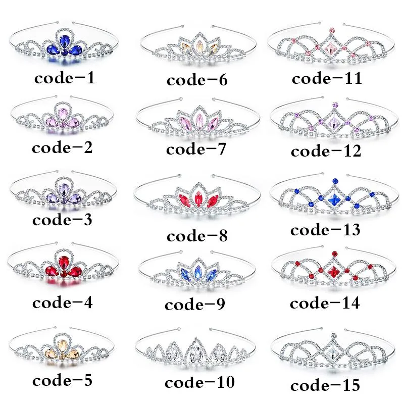 ヘアクリップバレットセットガールズプリンセスラインストーンクラウンカラフルなクリスタルティアラヘッドバンド