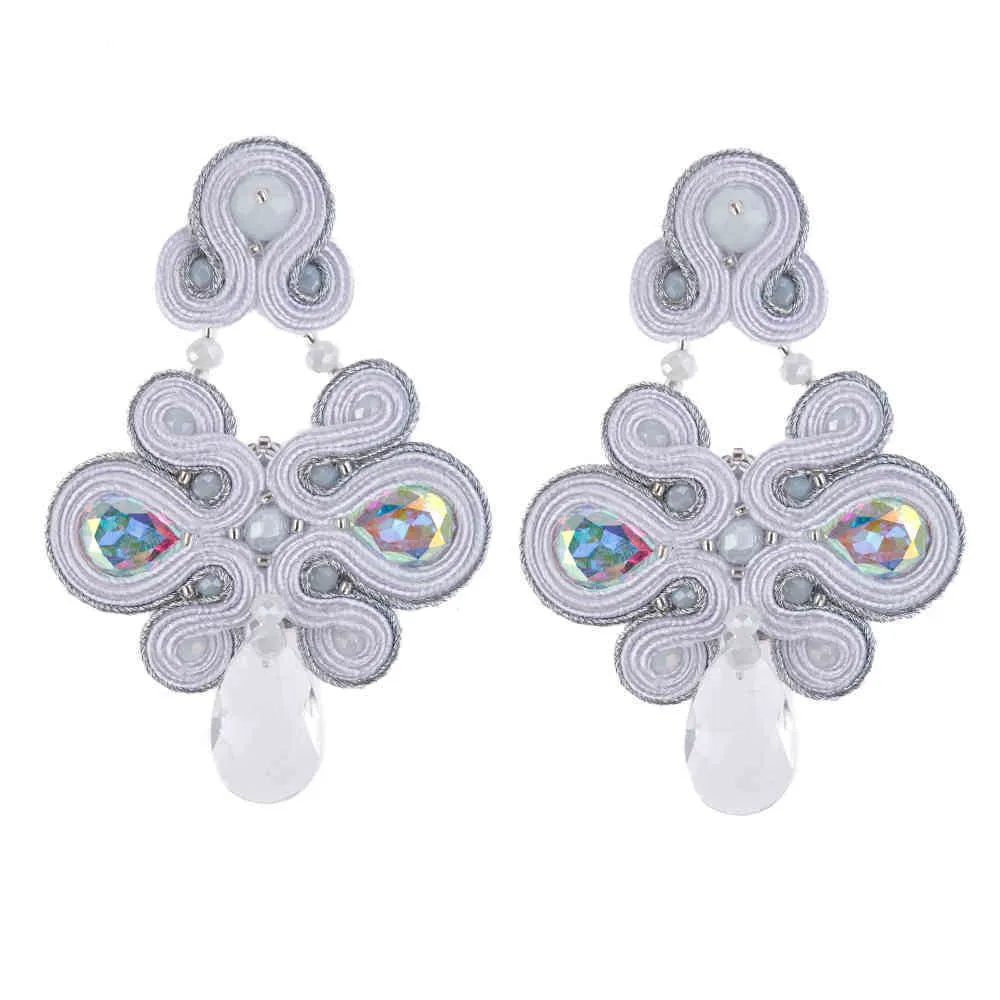 Soutache Fashion fine Drop earrings for women boho jewelry Handmade weave multiple colour Spring summer Accessories aesthetic