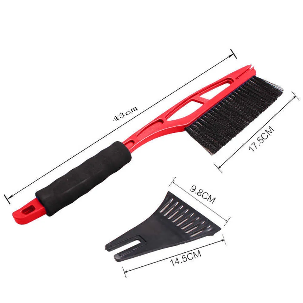 2-in-1 Car Ice Scraper Snow Remover Shovel Brush Window Windscreen Windshield Deicing Cleaning Scraping Tool with Foam Handle New Arrive Car