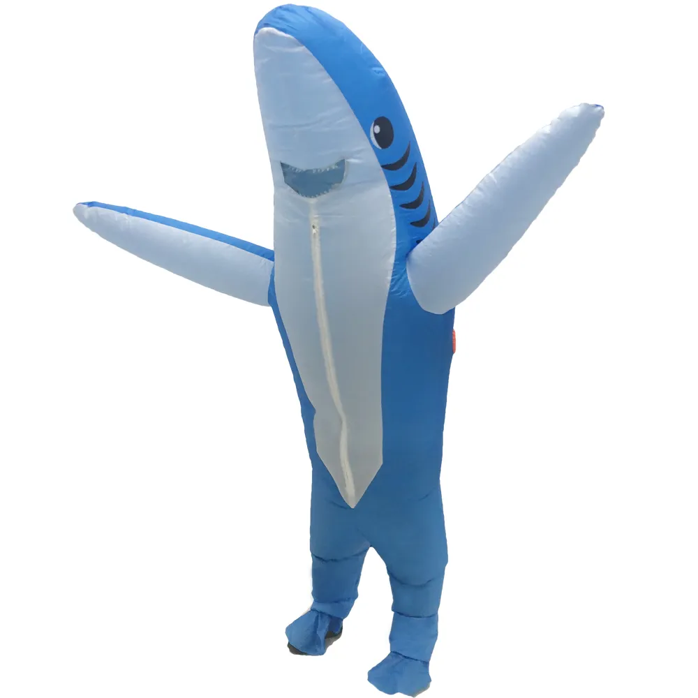 Mascot CostumesNew Inflatable Shark Costume Adult Blow Up Mascot Halloween Costumes For Women Men Animal Cartoon Fancy DressMascot doll cos