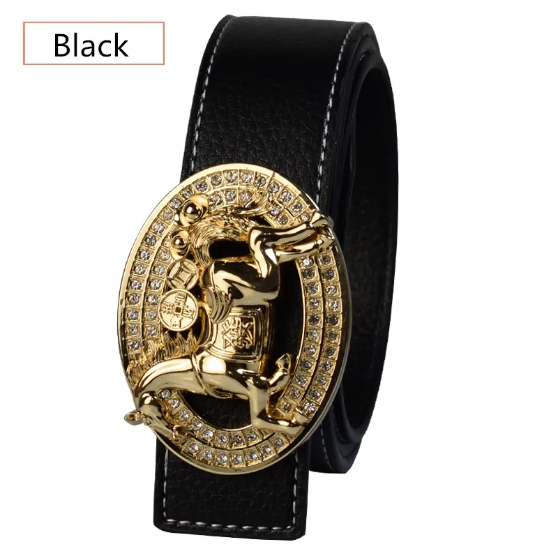 Designer Luxury Brand Belts for Men Horse Buckle Designer Men Fashion High Quality Leather Belts for Men Cinturon Hombre5441230