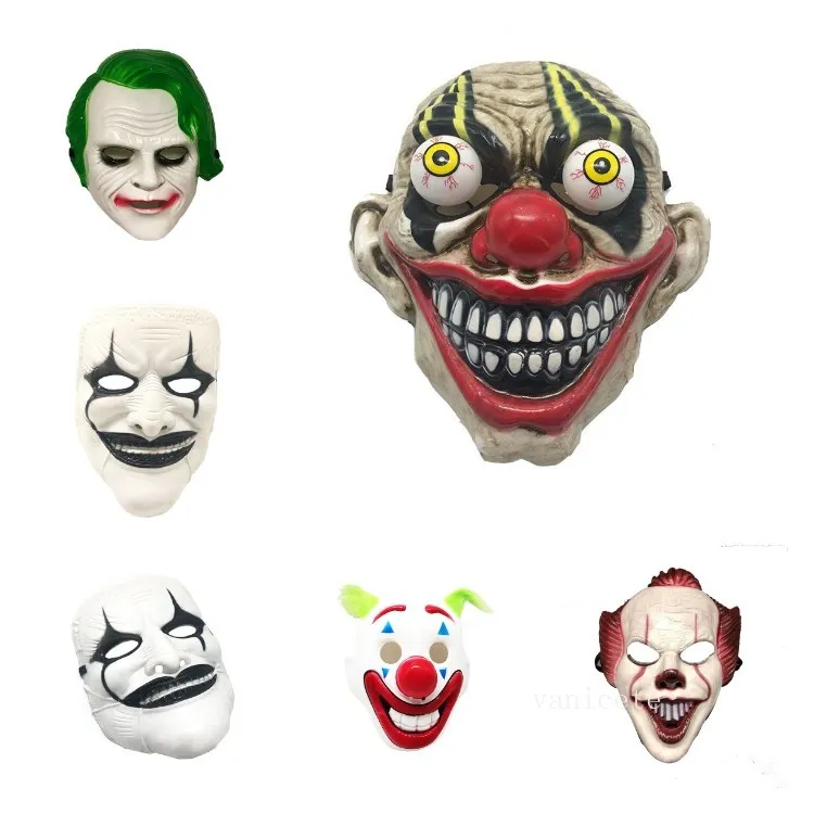 6 Maschere feste di Halloween in stile Maschera da clown COSPLAY maschera mostri adulti mascherata spettacoli di scena T2I52777