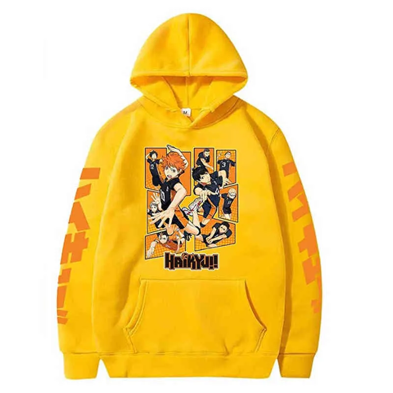 2020 caliente haikyuu sudaderas con capucha Classic Comic Classic Anime Japón Algodón Unisex Fleece Sudaderas H1227