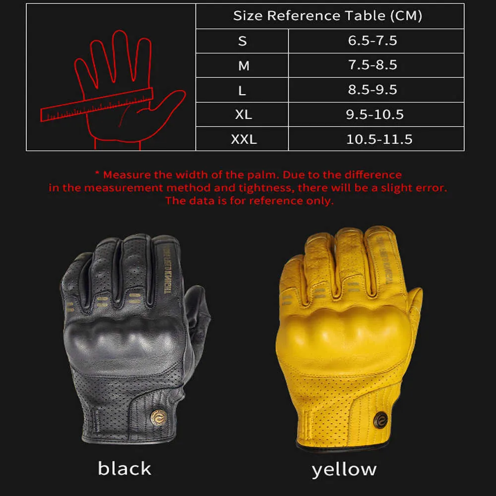 SFK rétro gants de moto respirant en peau de chèvre gants de moto rétro écran tactile modifié quatre saisons gants H1022