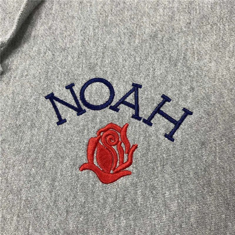 Boy Uzun Kollu Noah Hoodie Erkek Kadın 1: 1 En İyi Kaliteli Alfabe Çiçekler Nakış Güller Çekirdek Kazak Tişörtü