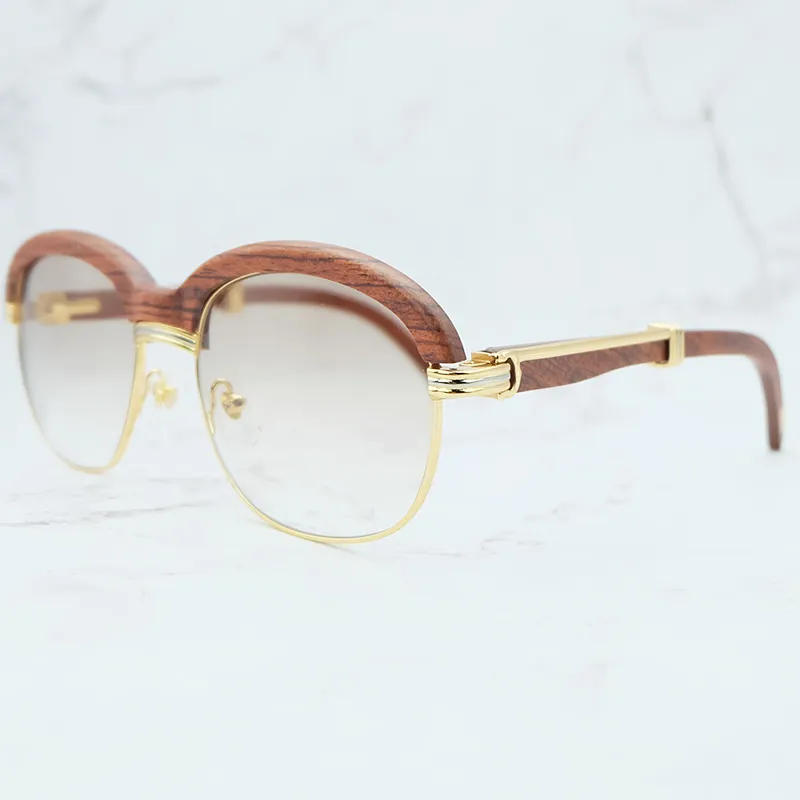 Occhiali da sole in legno Occhiali da sole eleganti in corno di bufalo naturale da uomo Carter vintage Tonalità di design di lusso Prodotto di tendenza Eyewear261U