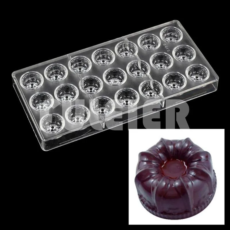 Bakning av konditoriverktyg 3D polykarbonatchokladform för godisbar mögel sötsaker bonbon cake dekoration konfektionsverktyg baksida234u