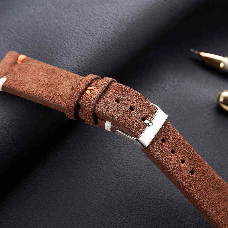 High Quality Suede Leather Watch Straps 20mm 22mm for Samsung Galaxy Watch 4 40mm 44mm 4 Classic 42mm 46mm Active 2 Band H1123278F